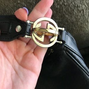 Large Black Leather Gucci Hobo - AUTHENTIC